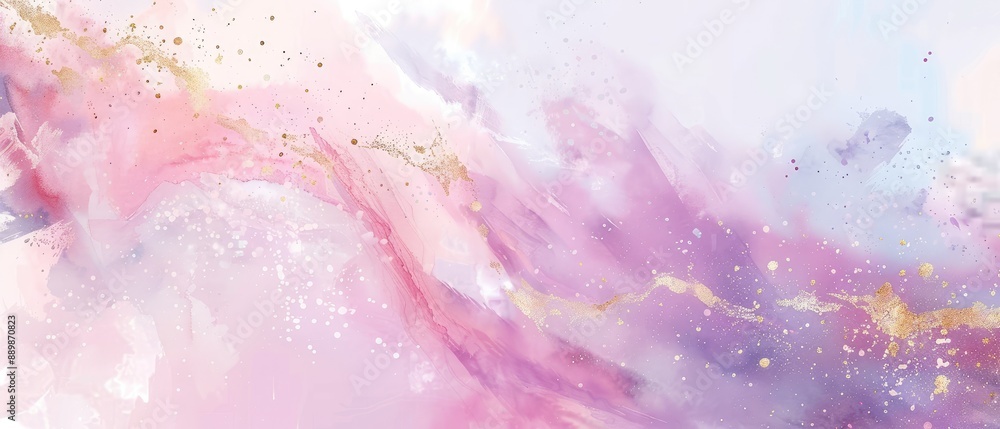 Ethereal Abstract Watercolor with Golden Shimmer Ethereal Abstract Watercolor with Golden Shimmer