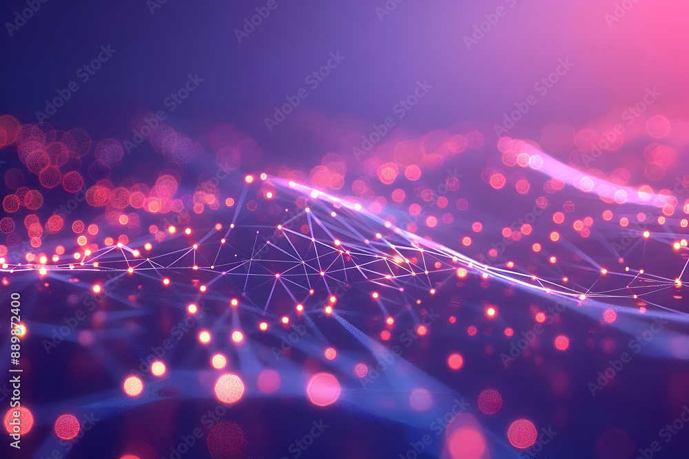 Obraz premium Abstract Background with Glowing Dots and Lines