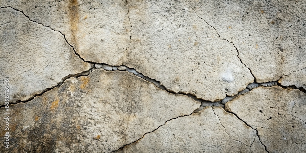 Fototapeta premium Cracked concrete surface with intricate patterns and textures, concrete, cracked, surface, texture, pattern, rough, weathered