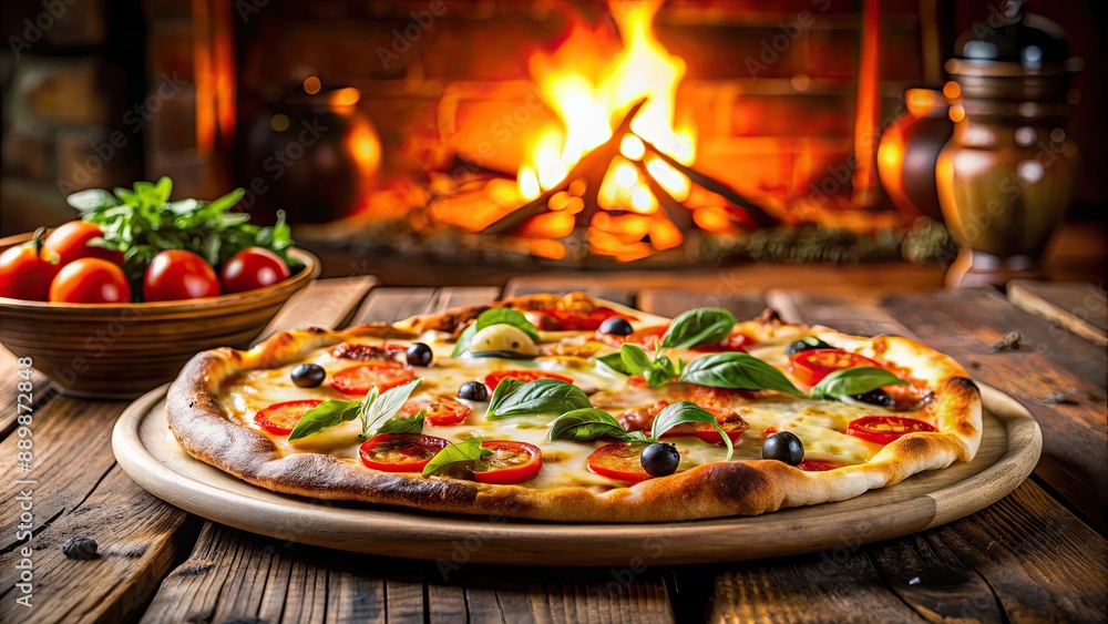 Delicious looking pizza in a restaurant setting , Pizza, Italian cuisine, Food, Meal, Dinner, Dining, Restaurant Delicious looking pizza in a restaurant setting , Pizza, Italian cuisine, Food, Meal, Dinner, Dining, Restaurant