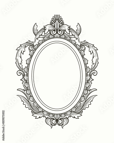 Vintage heraldric frame in Victorian style
