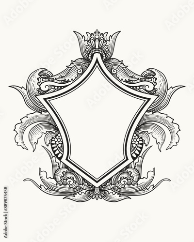 Vintage heraldric frame in Victorian style
