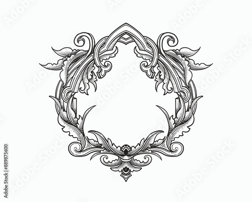 Vintage frame in Victorian style
