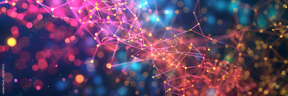 Abstract Background with Glowing Lines and Bokeh Abstract Background with Glowing Lines and Bokeh
