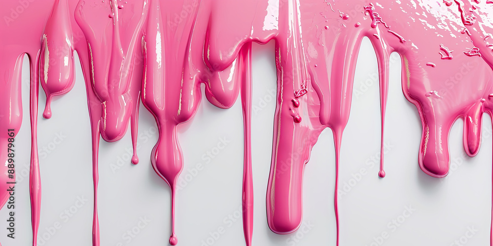 pink liquid dripping on white background, generative AI pink liquid dripping on white background, generative AI