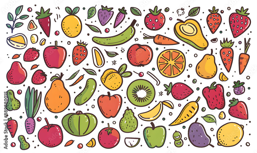 vegetable and fruits photo or illustrator on white background vegetable and fruits photo or illustrator on white background