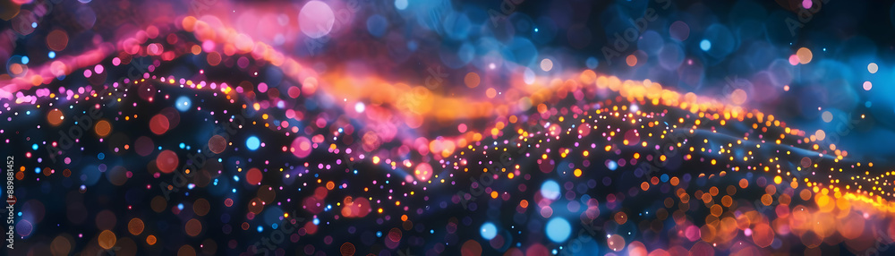 Abstract Background with Bokeh Lights and Wavy Shapes Abstract Background with Bokeh Lights and Wavy Shapes