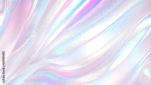 Holographic background seamless trendy iridescent light foil texture. Soft holographic pastel unicorn marble background pattern. Modern pearlescent blurry abstract swirl illustration.