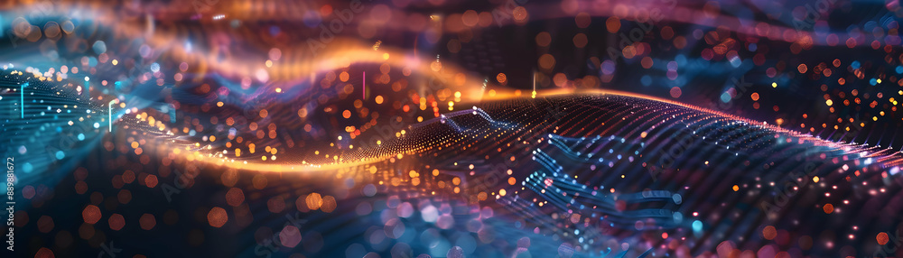 Obraz premium Abstract 3D Background with Colorful Lights