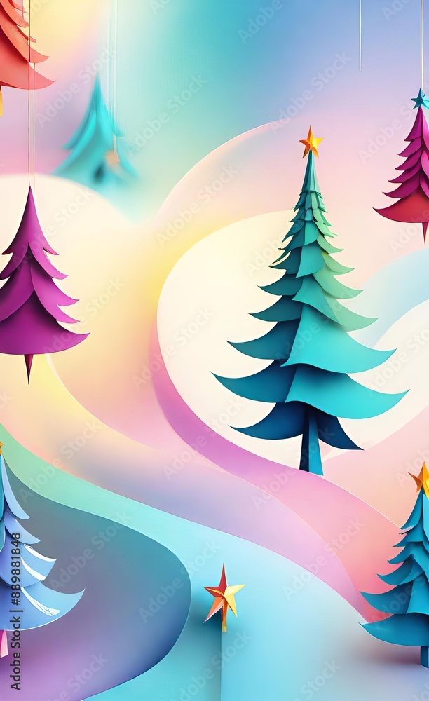 Obraz premium christmas tree and star