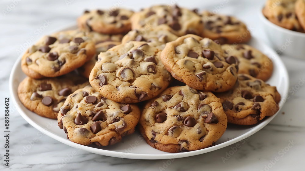 Plate of chocolate chip cookies Plate of chocolate chip cookies