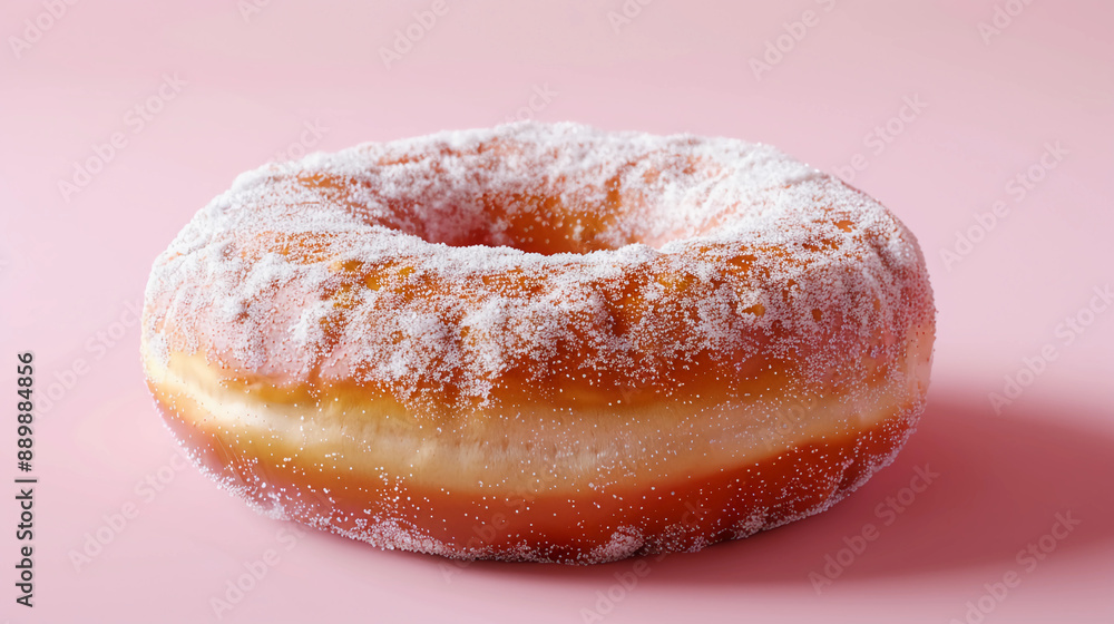 Single sugared donut on a simple background Single sugared donut on a simple background
