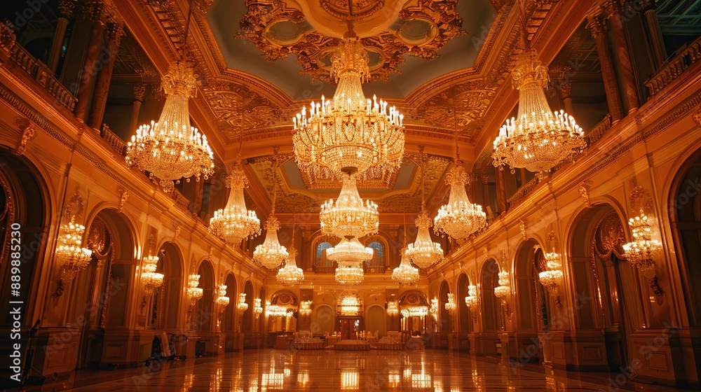 Grand Ballroom with Crystal Chandeliers Grand Ballroom with Crystal Chandeliers