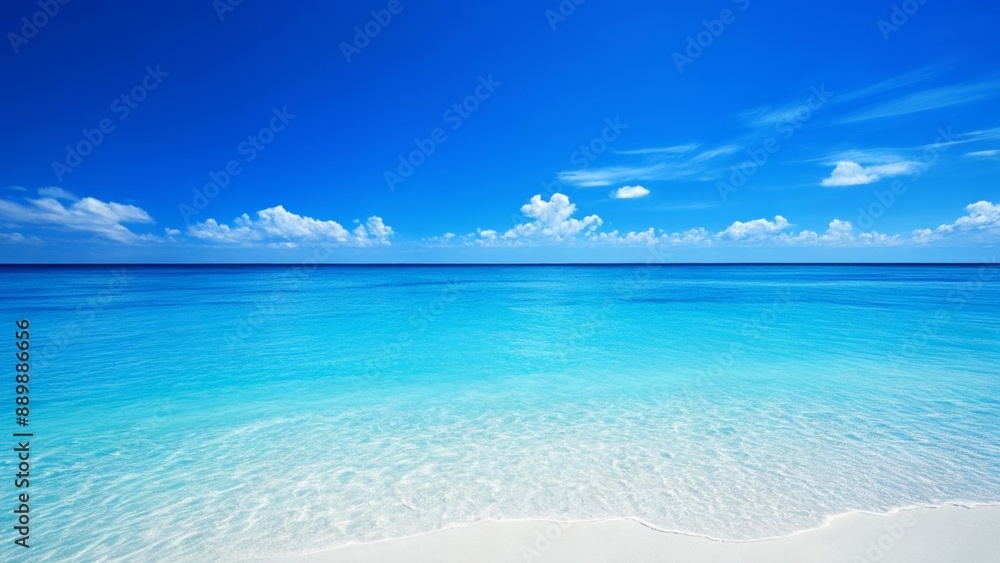 Fototapeta premium Paradise Found A serene beach under a clear blue sky