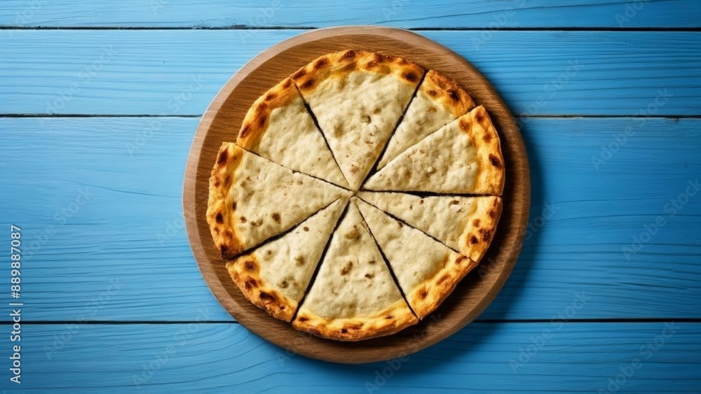 Deliciously simple A freshly baked flatbread pizza Deliciously simple A freshly baked flatbread pizza