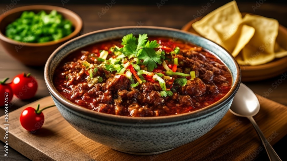 Hearty Chili with a Side of Freshness Hearty Chili with a Side of Freshness