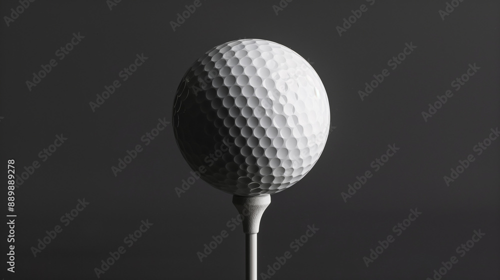 Close-Up of a High-Performance Golf Ball on a Tee Close-Up of a High-Performance Golf Ball on a Tee
