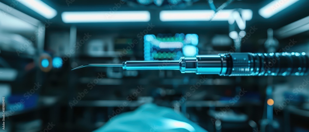 A scalpel is depicted as an ultramodern A scalpel is depicted as an ultramodern