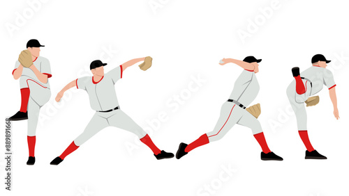 Vector illustration of aseball tutorial,man doing basebal,how to baseball, baseball step for education,poster,learning,school and more