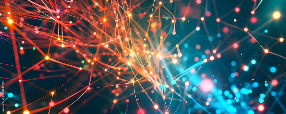 Abstract Background with Glowing Lines and Dots Abstract Background with Glowing Lines and Dots