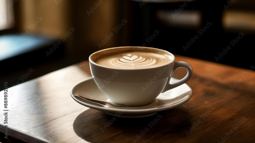Obraz premium A moment of tranquility with a frothy coffee