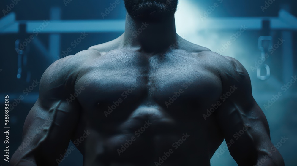 The ultramodern, supernatural scene of fitness in the image emphasizes strength and agility, with copy space for customizable fitness tips The ultramodern, supernatural scene of fitness in the image emphasizes strength and agility, with copy space for customizable fitness tips