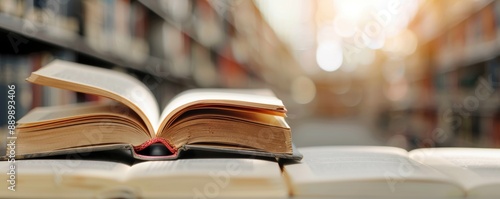 Unsettling abandoned library with dusty, scattered books and eerie whispers, Abandoned Unsettling, haunting knowledge