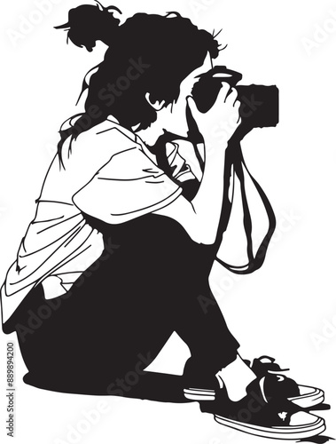 silhouette of a photographer with camera