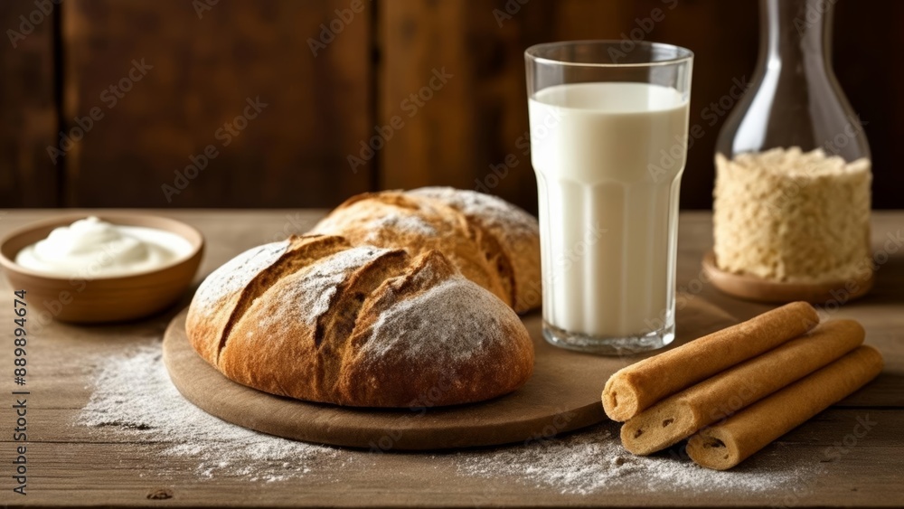 Naklejka premium A cozy breakfast spread ready to enjoy