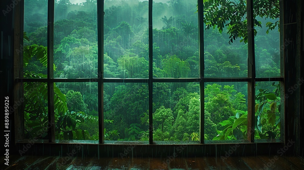 Raining in the Jungle, Seen Through a Window Raining in the Jungle, Seen Through a Window