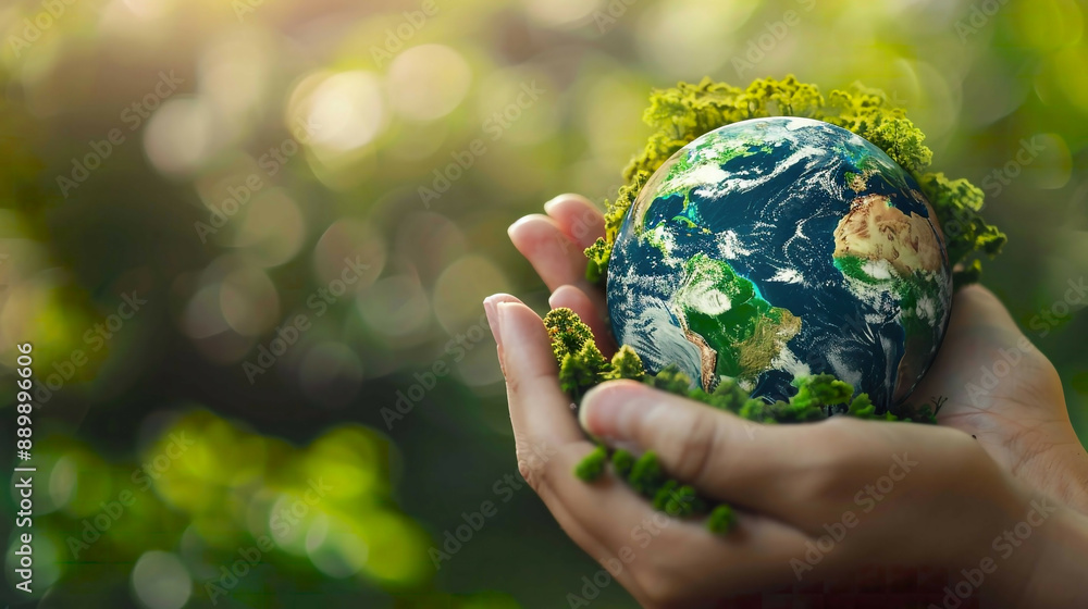 Cinematic image of hands gently holding a miniature earth with lush green forests and blue oceans emphasizing the save earth concept natural lighting Cinematic image of hands gently holding a miniature earth with lush green forests and blue oceans emphasizing the save earth concept natural lighting