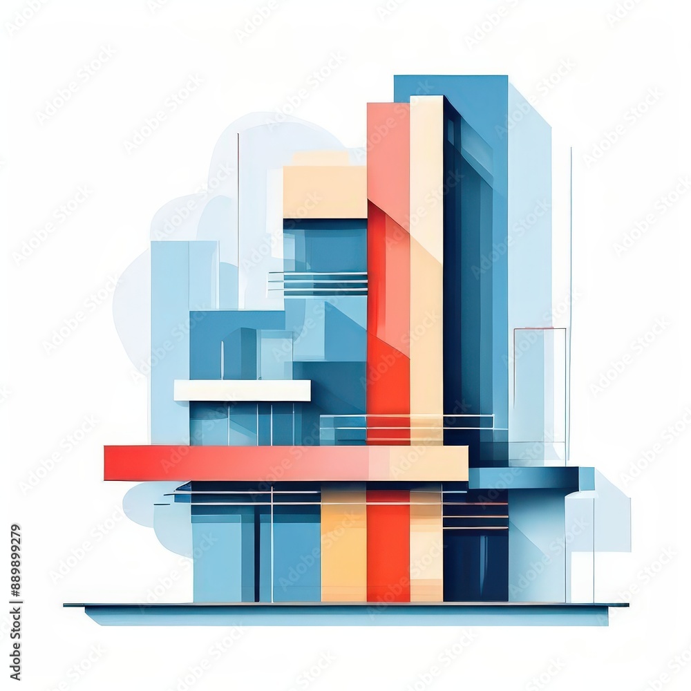 Futuristic city mall. Architectural high rise Futuristic city mall. Architectural high rise