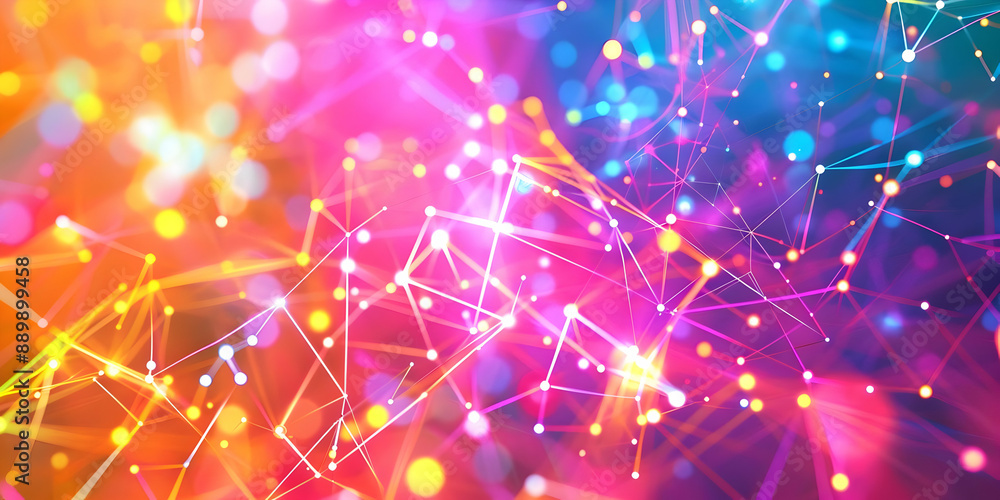 Abstract Background with Colorful Lines and Bokeh Abstract Background with Colorful Lines and Bokeh