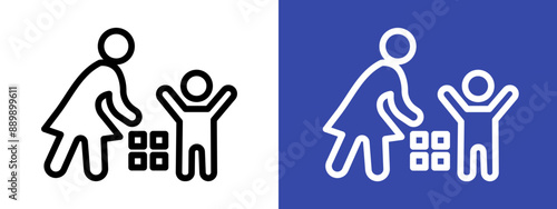 Babysitter logo sign set vector outline