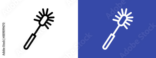 Bottle sweeper cleaning brush logo sign set vector outline