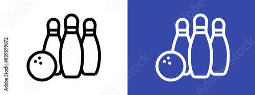 Bowling logo sign set vector outline