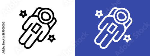 Cosmonaut logo sign set vector outline