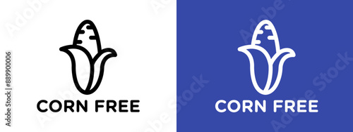 corn free logo sign set vector outline
