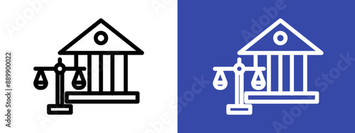 Court judgement logo sign set vector outline
