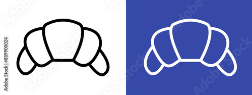 Croissant logo sign set vector outline