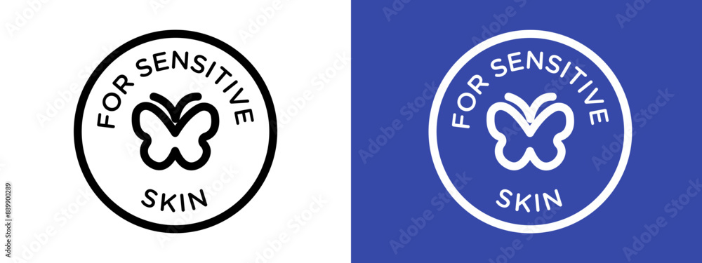 For sensitive skin logo sign set vector outline For sensitive skin logo sign set vector outline