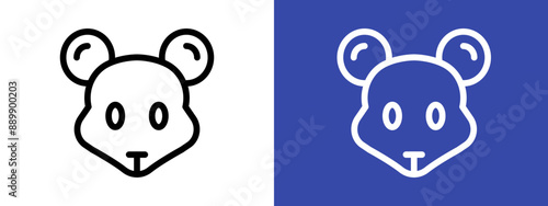 Face of mouse logo sign set vector outline