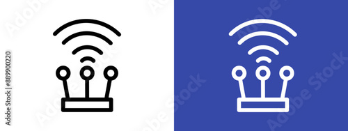 Fiber optic cable logo sign set vector outline