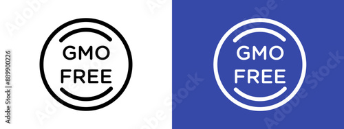 gmo free logo sign set vector outline