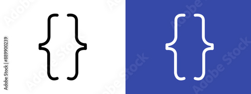 Font brackets logo sign set vector outline