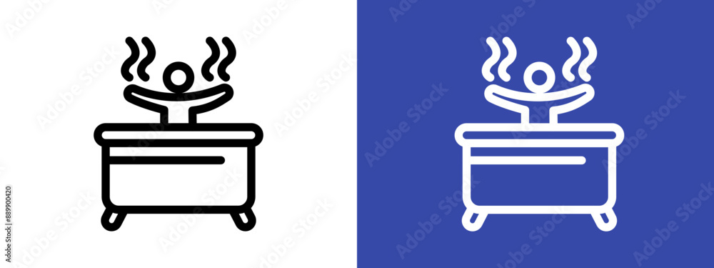 Man relaxing in jacuzzi logo sign set vector outline Man relaxing in jacuzzi logo sign set vector outline