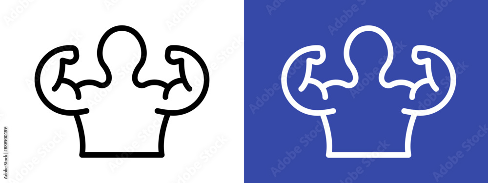 Man have strong muscles logo sign set vector outline Man have strong muscles logo sign set vector outline