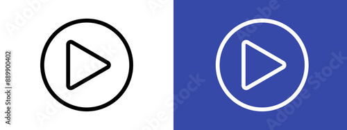 Play button logo sign set vector outline