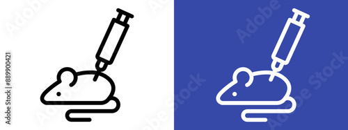 Lab rat experiment logo sign set vector outline