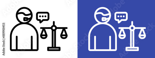 Legal advice logo sign set vector outline